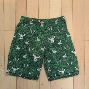 Duns Sweden Green Deer Print Gots Organic Cotton Shorts - 14 Years